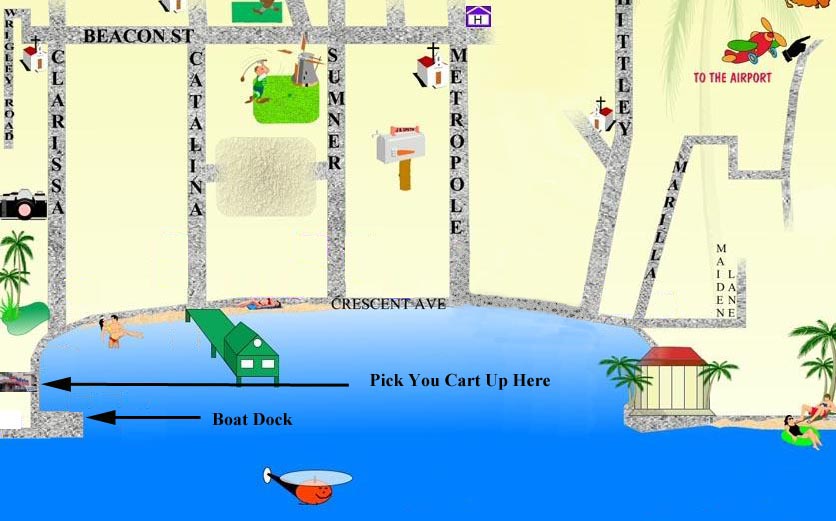Location Map for Catalina Golf Cart Rental from Island Rentals